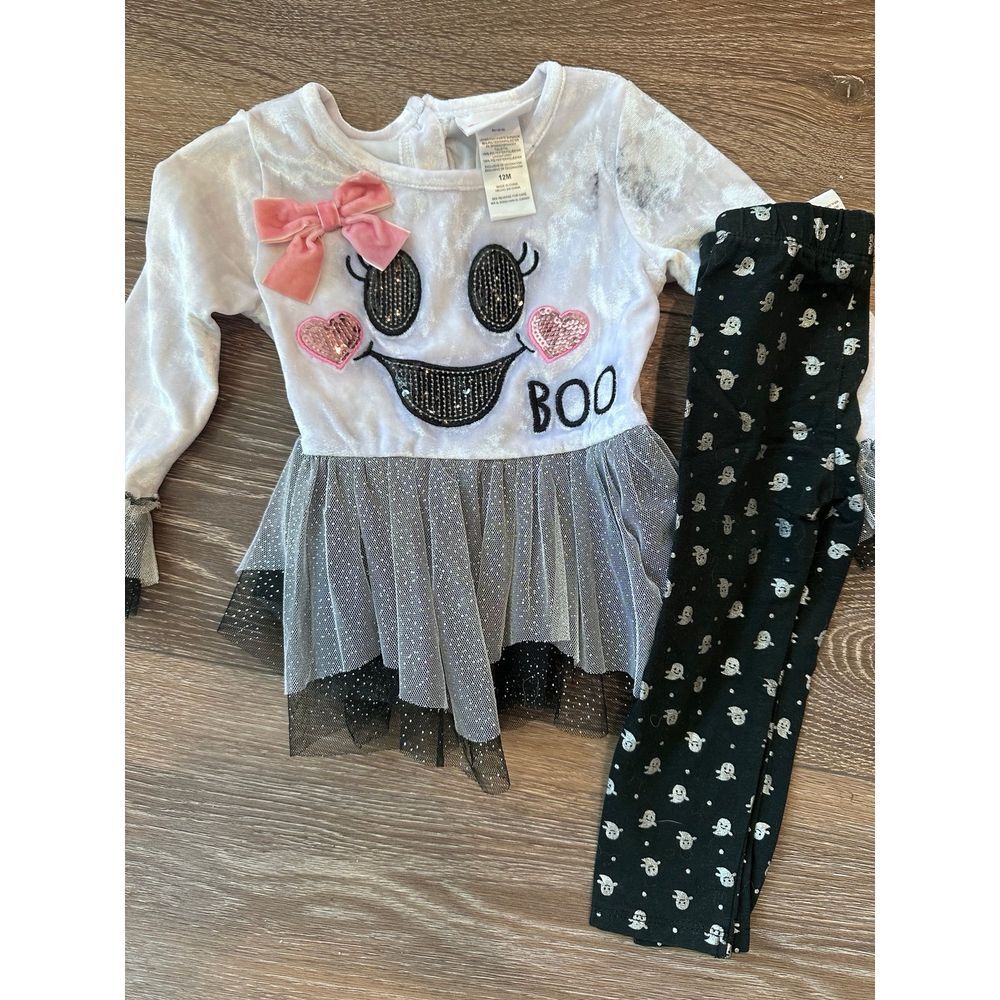 Bonnie baby ghost outfit boo 6-12 tulle skirt